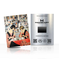 Japanese Geisha Art Metal Wall Art – Modern Cultural Portrait Aluminium Print | MagnetArt