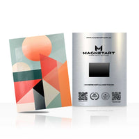 Geo Sunrise Balance Metal Wall Art – Mid-Century Modern Geometric Magnetic Aluminium Print | MagnetArt