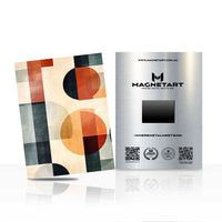 Retro Geometry Harmony Metal Wall Art – Mid-Century Abstract Circles Magnetic Aluminium Print | MagnetArt