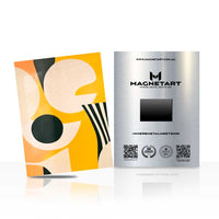 Golden Geometry Abstract Metal Wall Art – Mid-Century Modern Magnetic Aluminium Print | MagnetArt