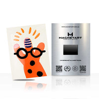 Cute Giraffe With Glasses Metal Wall Art – Playful Animal Magnetic Aluminium Print | MagnetArt