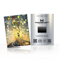 Golden Moon Tree Metal Wall Art – Mystical Nature Magnetic Aluminium Print | MagnetArt