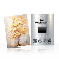 Golden Blossom Tree Metal Wall Art – Luxury Botanical Magnetic Aluminium Print | MagnetArt