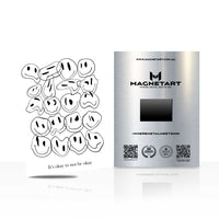 Smile Collective Metal Wall Art – Playful Minimalist Happy Faces Magnetic Aluminium Print | MagnetArt