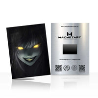 Shadow Grin Phantom Metal Wall Art – Dark Horror Fantasy Portrait Magnetic Aluminium Print | MagnetArt