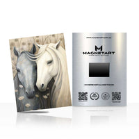 Ethereal White Horse Metal Wall Art – Elegant Equine Portrait Magnetic Aluminium Print | MagnetArt