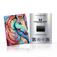 Prismatic Spirit Horse Metal Wall Art – Vibrant Abstract Equine Magnetic Aluminium Print | MagnetArt