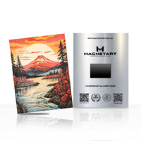 Sunset Fuji River Japanese Metal Wall Art