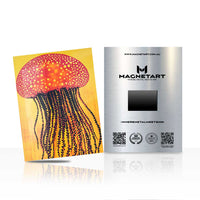 Abstract Jellyfish Metal Wall Art – Vibrant Ocean Creature Magnetic Aluminium Print | MagnetArt