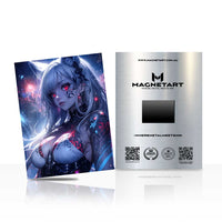 Lunar Frost Kitsune Metal Wall Art – Celestial Fox Spirit Maiden Magnetic Aluminium Print | MagnetArt