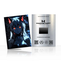 Midnight Kitsune Guardian Metal Wall Art – Dark Fantasy Fox Spirit Magnetic Aluminium Print | MagnetArt