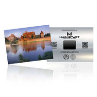 Lakeside Village Reflection Metal Wall Art – Peaceful European Sunset Aluminium Print | MagnetArt