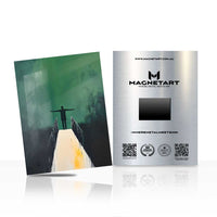 Solitary Crossroads Metal Wall Art – Minimalist Journey Landscape Magnetic Aluminium Print | MagnetArt