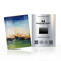Emerald Horizon Abstract Metal Wall Art – Contemporary Landscape Magnetic Aluminium Print | MagnetArt