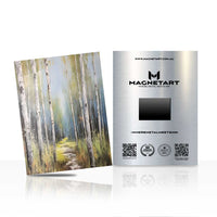 Whispering Forest Path Metal Wall Art – Contemporary Woodland Landscape Magnetic Aluminium Print | MagnetArt