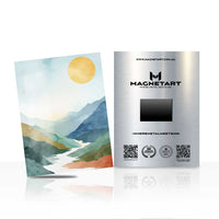 Golden Valley Escape Metal Wall Art – Serene Mountain Landscape Magnetic Aluminium Print | MagnetArt