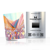Colorful Mountain Meadow Wall Art – Dreamy Landscape Aluminium Print | MagnetArt
