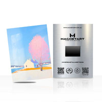 Pastel Winter Landscape Wall Art – Minimal Scandinavian Aluminium Print | MagnetArt