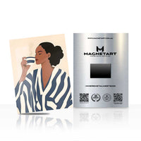 Morning Ritual Metal Wall Art – Modern Fashion Lifestyle Illustration Magnetic Aluminium Print | MagnetArt