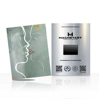 Silent Connection Metal Wall Art – Minimalist Abstract Line Portrait Magnetic Aluminium Print | MagnetArt