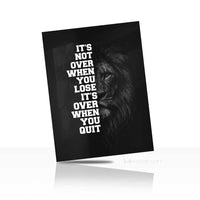 Lion Motivation Quote Metal Wall Art – Premium Aluminium Inspirational Poster | MagnetArt