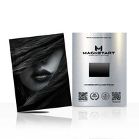 Sensual Noir Lips Wall Art – Abstract Black & White Portrait Metal Print | MagnetArt