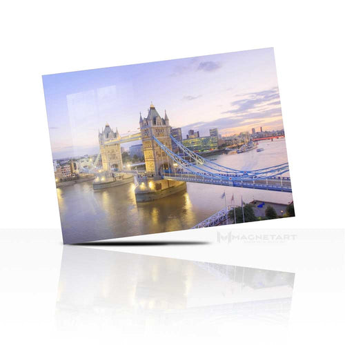 London Tower Bridge Sunset Metal Wall Art – Thames River Cityscape Aluminium Print | MagnetArt