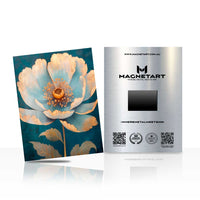 Blue Lotus Bloom Metal Wall Art – Elegant Botanical Magnetic Aluminium Print | MagnetArt