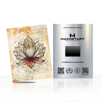 Vintage Lotus Flower Wall Art – Spiritual Zen Magnetic Aluminium Print | MagnetArt