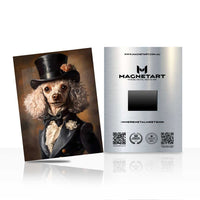 Victorian Poodle Gentleman Metal Wall Art – Elegant Vintage Dog Portrait Magnetic Aluminium Print | MagnetArt