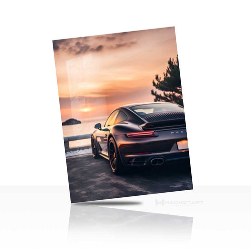 Luxury Sunset Drive Wall Art – Coastal Evening Aluminium Print | MagnetArt
