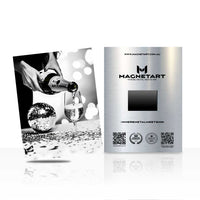 Luxury Champagne Wall Art – Black & White Celebration Aluminium Print | MagnetArt
