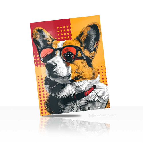 Cool Pup – Pop Art Corgi Metal Wall Art