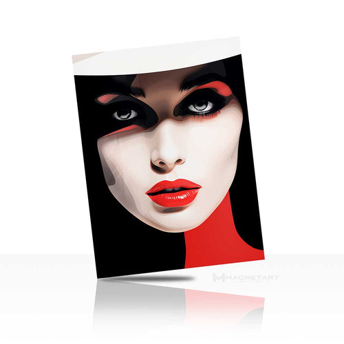 Midnight Muse – Bold Pop Art Portrait Metal Wall Art