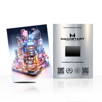 Neon Metropolis – Futuristic Cityscape Metal Wall Art
