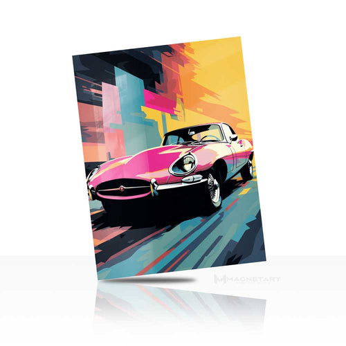 Neon Velocity – Pop Art Classic Car Metal Wall Art