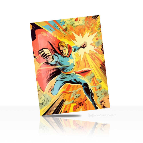 Power Strike – Retro Comic Superhero Metal Wall Art