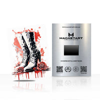 Rebel Rose Boots – Edgy Pop Art Metal Wall Art