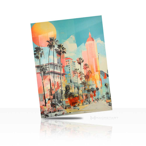 Tropical City Market – Urban Pop Art Metal Wall Art