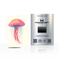Blush Jellyfish Metal Wall Art – Minimalist Ocean Life Watercolor Magnetic Aluminium Print | MagnetArt