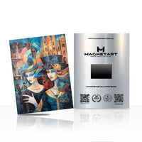 Venetian Masquerade Metal Wall Art – Elegant Carnival Portrait Aluminium Print | MagnetArt