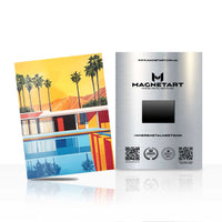 Palm Springs Reflection Metal Wall Art – Retro Poolside Modernism Magnetic Aluminium Print | MagnetArt