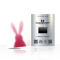Pink Bunny Silhouette Wall Art – Dreamy Minimalist Aluminium Print | MagnetArt