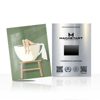 Minimalist Bath Time Metal Wall Art – Modern Relaxation Magnetic Aluminium Print | MagnetArt