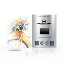 Watercolor Floral Bicycle Metal Wall Art – Minimalist Spring Magnetic Aluminium Print | MagnetArt