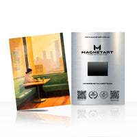 Golden Hour Café Metal Wall Art – Cozy Urban Lounge Magnetic Aluminium Print | MagnetArt