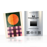 Geometric Sunset Grid Metal Wall Art – Retro Minimalist Magnetic Aluminium Print | MagnetArt
