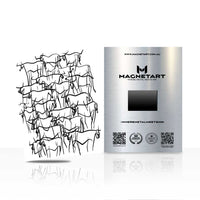 Abstract Line Faces Metal Wall Art – Minimalist Modern Magnetic Aluminium Print | MagnetArt
