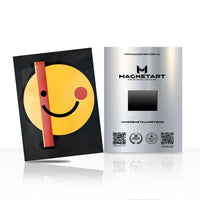 Minimal Smiley Face Wall Art – Retro Pop Geometric Aluminium Print | MagnetArt