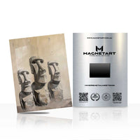 Abstract Moai Sculpture Metal Wall Art – Earthy Modern Tribal Magnetic Aluminium Print | MagnetArt